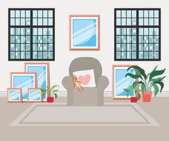 beautiful living room house scene vector