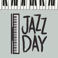 jazz day poster with piano keyboard vector