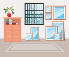 beautiful house indoors scene vector