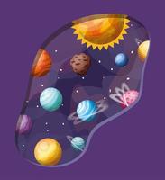 Solar system planets and sun design vector illustration