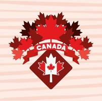 Canada day with maple leaves design vector