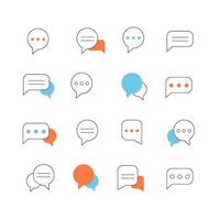 Speech bubbles set. Chat bubbles for web interface in flat style. vector