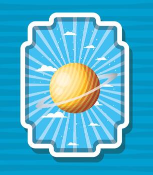 Planet on a space frame vector