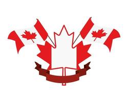 Maple leaf and canada symbol design vector