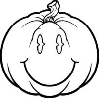 Smiling happy pumpkin illustration Simple Line vector