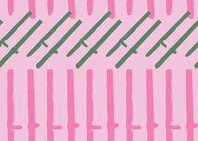Vector texture background, seamless pattern. Hand drawn, pink, green colors.