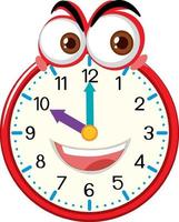 Clock cartoon character with facial expression vector