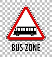 signo de zona de bus aislado vector