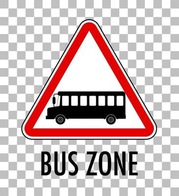 Bus zone sign isolated