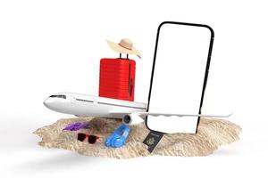 3D render of travel vacation items