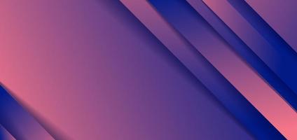 Abstract diagonal stripes blue and pink gradient shape background with shadow paper cut style vector