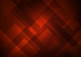 Abstract red background with geometric square shapes layer in transparent design and halftone vector