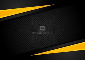 Abstract template yellow geometric triangles contrast black background. vector