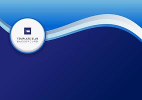 Abstract corporate banner design template header blue wave background with white circle. vector