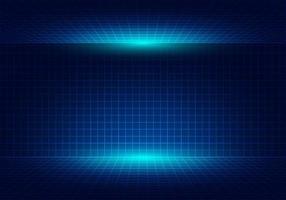 Abstract blue grid perspective design background with lighting. vector