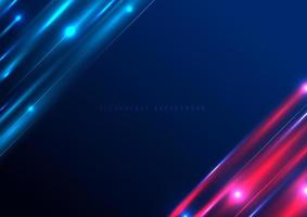 Abstract technology futuristic lighting effect speed motion on blue background with space for your text. vector