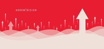 diseño de plantilla web de banner crecimiento empresarial con fondo de flechas ascendentes vector