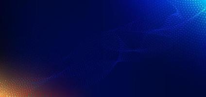Abstract technology futuristic particle lines mesh blue background with light effect. vector
