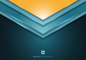 Abstract 3D blue angle arrow triangle shapes overlapping layers on dark background vector