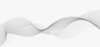 Abstract gray smooth curved wave lines on white background vector
