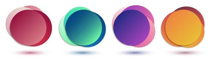 Set of colorful gradient circles badges isolated on white background vector