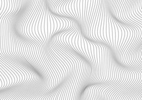 Abstract black wave thin curved lines pattern on white background and texture. vector