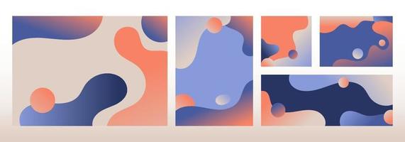 Set of modern template design abstract liquid shapes gradient colors background vector