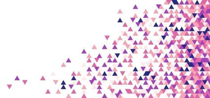Abstract pink, purple, blue geometric triangles shape mosaic pattern on white background vector
