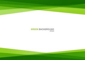 Abstract geometric green color shiny overlapping layer on white background vector