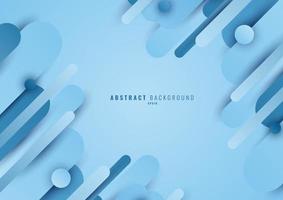 Abstract blue geometric circle rounded line shape overlapping layer on light blue background vector