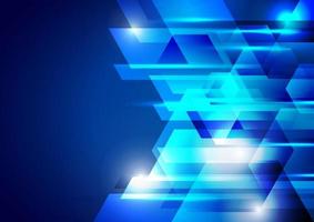 Abstract blue geometric hexagon corporate technology design with glowing light background vector
