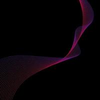 Abstract pink and purple wavy lines with particles dots on black background. vector