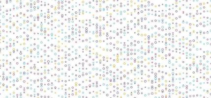 Patrón de borde de muchos círculos coloridos abstractos sobre fondo blanco vector
