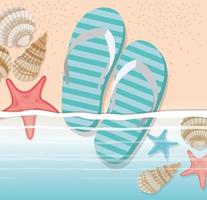 summer flip flops in the beach design
