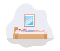 Mother with newborn baby on the sofa vector