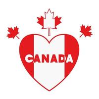 Maple leaf heart and canada symbol design vector