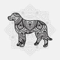 Dog Mandala. Vintage decorative elements. Oriental pattern, vector illustration.