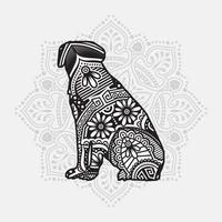 Dog Mandala. Vintage decorative elements. Oriental pattern, vector illustration.