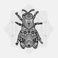 mandala de insectos. elementos decorativos vintage. patrón oriental, ilustración vectorial.