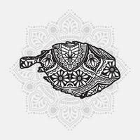 mandala de animales marinos. elementos decorativos vintage. patrón oriental, ilustración vectorial. vector