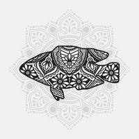 Sea Animal Mandala. Vintage decorative elements. Oriental pattern, vector illustration.