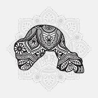 Sea Animal Mandala. Vintage decorative elements. Oriental pattern, vector illustration.