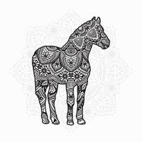 mandala de caballo. elementos decorativos vintage. patrón oriental, ilustración vectorial.