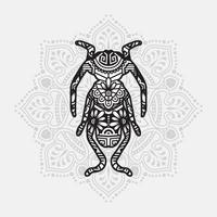 Insect Mandala. Vintage decorative elements. Oriental pattern, vector illustration.