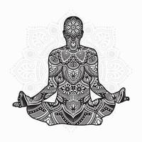 mandala de yoga. elementos decorativos vintage. patrón oriental, ilustración vectorial. vector