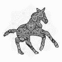 Horse Mandala. Vintage decorative elements. Oriental pattern, vector illustration.