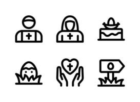 Simple Set of Easter Related Vector Solid Icons. Contains Icons as Priest, Nun, Easter Cake, Praying and more.