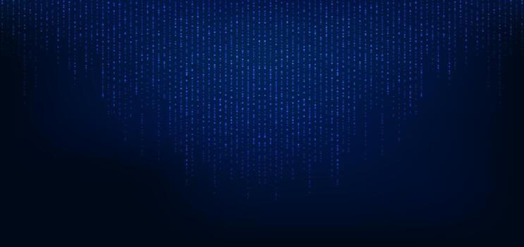 Fondo de concepto futurista digital de tecnología de datos grandes de partículas de píxeles cuadrados azules abstractos vector