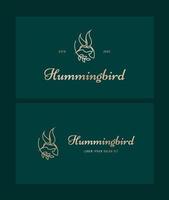 Luxury Hummingbird Line Logo Icon Designs vector