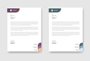 Minimal design company letterhead template with clean lines and professional layout for modern business branding vector